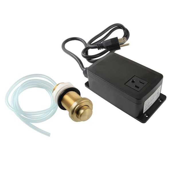 Single Outlet Garbage Disposal Air Switch Kit, Brushed Brass